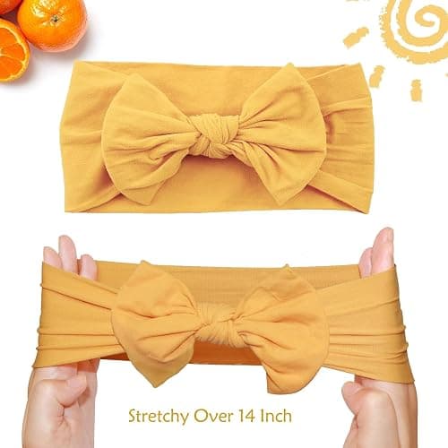 ALinmo 25PCS Baby Nylon Headbands Soft Baby Girl Headbands with Hair Bows | Soft Stretchy Baby Headbands Elastics Baby Girl Bows for Newborn Baby Girls Infants Toddlers Kids thumbnail 3