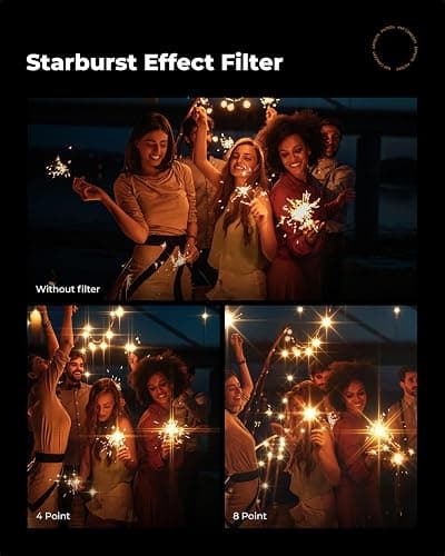 K&F CONCEPT 67mm Variable Star Filter Cross Screen Starburst Filter 4, 8 Points -18 Layer Coating Ultra Slim Optical Glas Camera Lens Filter with 3 Cleaning Cloth thumbnail 5