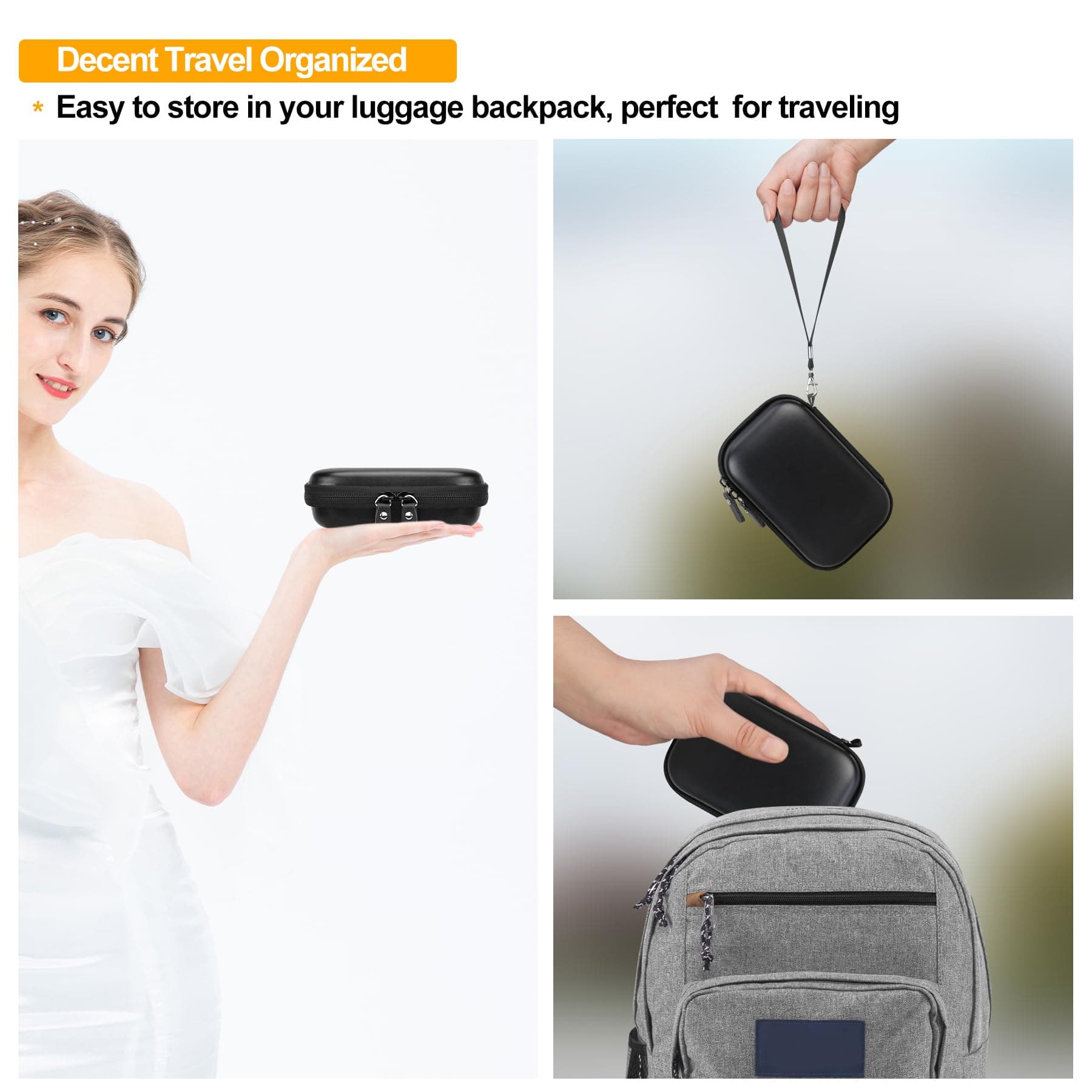 Elonbo Camera Carrying Case for Kodak PIXPRO FZ55 / FZ53 / FZ45 / FZ43 16MP Digital Camera, Vlogging Camera Storage Holder Trave Bag, Mesh Bag Fits Batteries, Cable, Memory Card, Card Reader, Black thumbnail 6