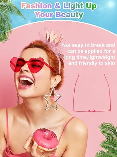 AGGKKY 12 Pairs Heart Shaped Sunglasses for Women Colorful Glasses Fun Trendy Transparent Heart Sunglasses Party Favor (Assorted Colors) thumbnail 3