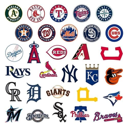 AcAliA 100 Pcs Sports Stickers,Baseball Stickers,Baseball Team Logo Stickers,Baseball Cap Stickers,Hydroflask Bottles Waterproof Vinyl Stickers(100L) thumbnail 3