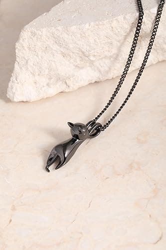 S.Leaf Sterling Silver Cat Necklace - Kitten Jewelry for Cat Lovers - Themed Gifts for Women thumbnail 5