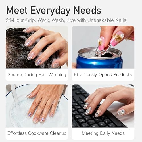 CurvLife Nail Tips Semi Solid Nail Glue 2g (5pcs) - Super Strong, Soft Glue Gel Quick Drying Adhesive for Press On Nails, No UV Light Needed thumbnail 4