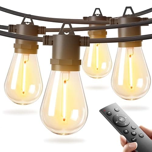 addlon 50FT LED Outdoor String Lights with Edison Shatterproof Bulbs, Weatherproof Strand, Commercial Grade Patio Lights, Decorative for Garden or Patio, Black thumbnail 8