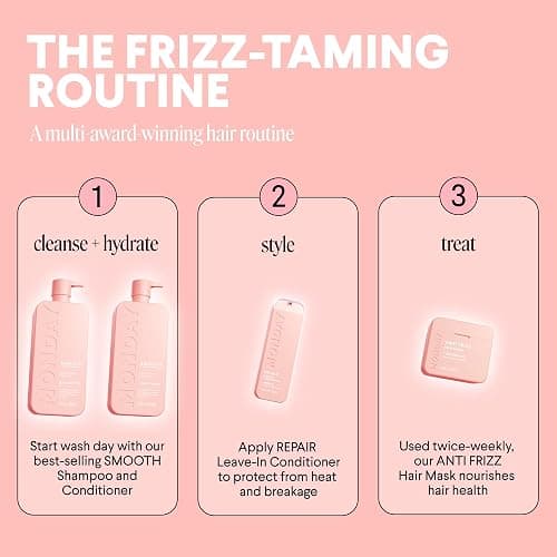 MONDAY HAIRCARE Smooth Shampoo + Conditioner Bathroom Set (2 Count) 27 oz Each For Frizzy, Coarse & Curly Hair Made with Coconut Oil, Shea Butter & Vitamin E 100% Recyclable Bottle Pink thumbnail 9