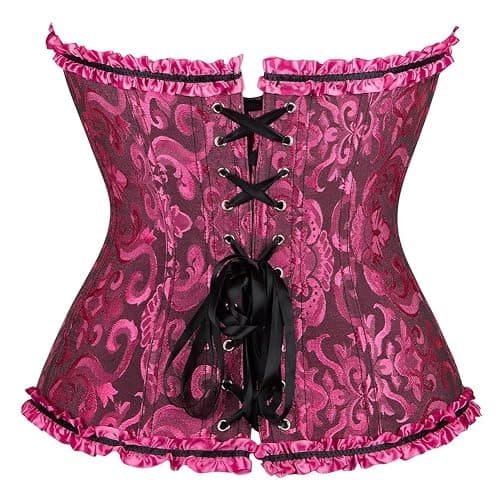 Corset Top Bustier Lingerie for Women Zipper Front Flower Sexy Burlesque Vintage thumbnail 3