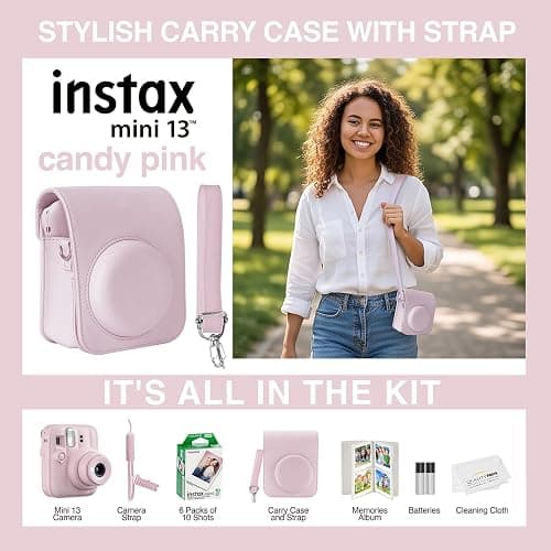 Fujifilm Instax Mini 13 Instant Camera 60 Films & Accessories (Candy Pink) thumbnail 3