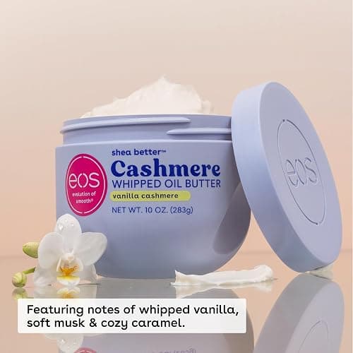 eos Cashmere Whipped Oil Body Butter, Vanilla Cashmere, 72 Hour Weightless Moisture For Dry Skin, Rich Formula and Deep Hydration, Body Care, 10 oz thumbnail 2