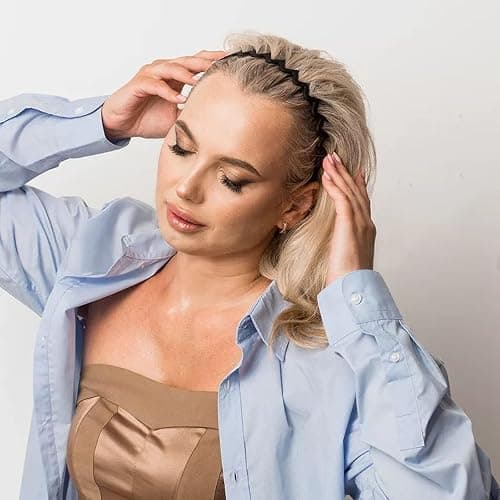 Supgoodom 6 PCS Zig Zag Headbands Plastic Wavy Hair Head Band Comb with Teeth Hoop Accessories for Women Men Girls, Matte Morandi thumbnail 6