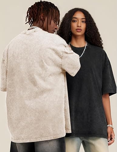 Arssm 3 Pack Men Oversized T Shirts Vintage Tee Loose Fit Short Sleeve Casual Streetwear Baggy Washed Unisex Tops thumbnail 3