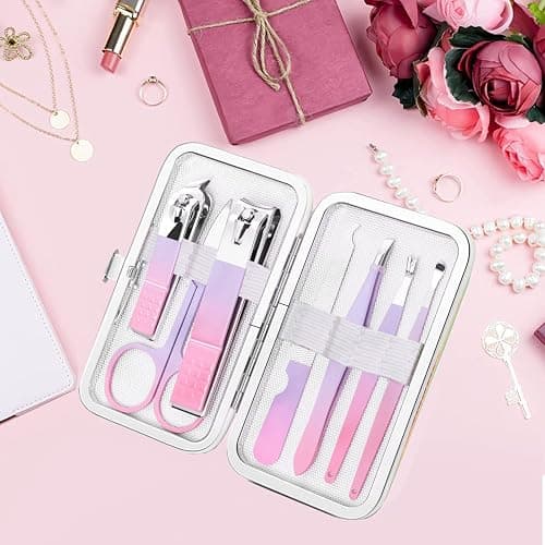 Aceoce Manicure Set Women Nail Clippers Professional Manicure Pedicure Kit Stainless Steel Nail Cutter Grooming Kit Personal Care Tool with Travel Case Gifts for Women Her Valentine's Day Mother's Day thumbnail 6