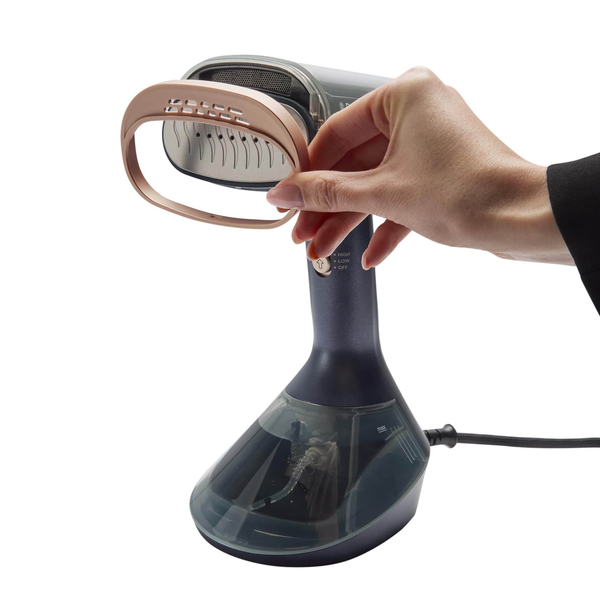 Russell Hobbs Supreme VacuSteam Handheld Steamer, RHC2855, Ceramic Heated Press Plate, 24g Steam Output With 1500W, Cleaning Brush, Lengthy Cord For Easy Reach thumbnail 2