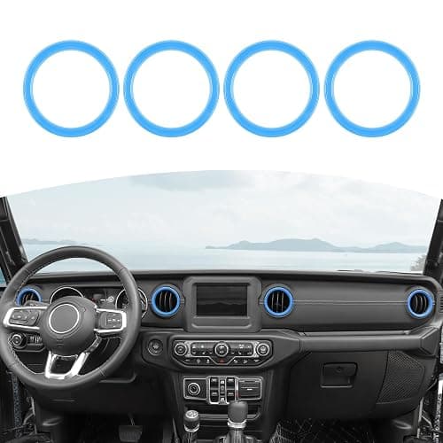 RT-TCZ for Wrangler JL Dash Air Vents Cover Trim Stickers Baby Blue for Jeep Wrangler JL JLU Gladiator JT 2018-2023 Baby Blue Interior Accessories 4pcs - Baby Blue - Image 1