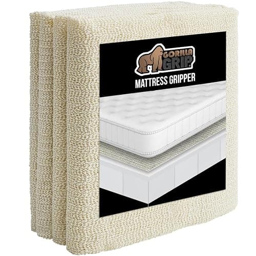 GORILLA GRIP Non Slip Mattress Gripper, Prevents Mattresses from Sliding and Holds Bed in Place, Pad Grips Beds, Sofa, Couch, Chair Cushions and Helps Keep Topper from Slipping, Easy Trim Pads, Queen - Image 1