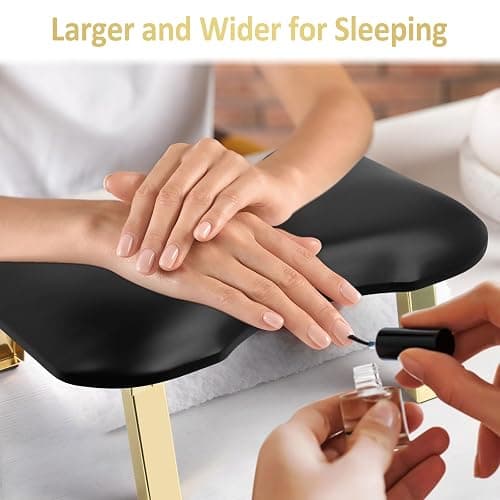 Nail Arm Rest, Arm Rest for Nails Tech, Foldable Nail Tech Client Arm Rest, PU Leather Nail Hand Rest, U Shape Manicure Hand Rests for Foot Hand Rest, Black thumbnail 6