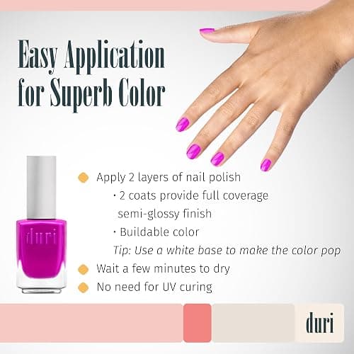 duri 791 Berry Margarita - Neon Purple Nail Polish, Semi Matte, Fast Drying, 0.45 Fl Oz thumbnail 3