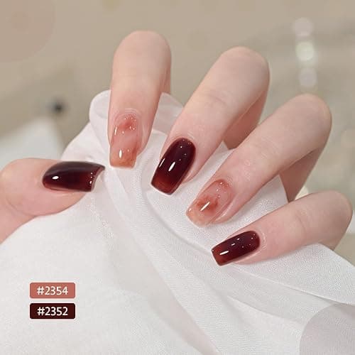 GAOY Jelly Gel Nail Polish of 6 Transparent Milker Nude Brown Red Pink Colors Sheer Gel Polish Kit for Salon Manicure and Nail Art DIY at Home thumbnail 6