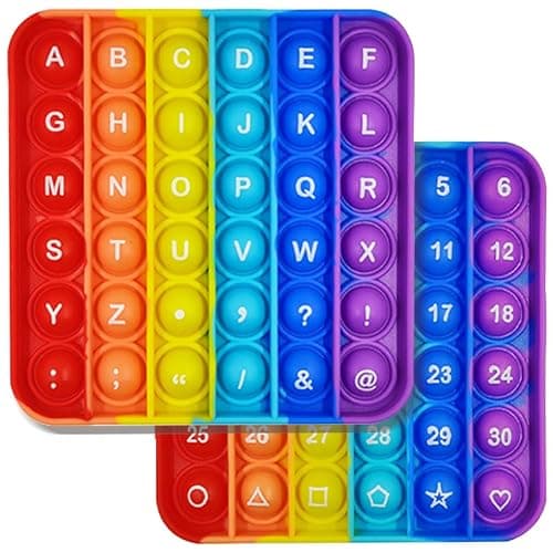 AK-SHIP 2 in 1 Fidget Toys, ABC Learning and Educational Toys, Poppers Fidget Toys,AK-SHIP Stress Relief, Autism Sensory Toys [26 Letters on One Side | Numbers 1-30 on The Other Side] (1 Pack) - Image 1