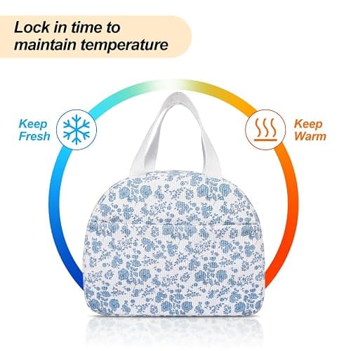 Lunch Box for Women,Cute Lunch Tote Bag,Reusable Insulated Lunch Box,Large Capacity Cooler Bag with Compartments for Work, Picnics or Travelling thumbnail 3