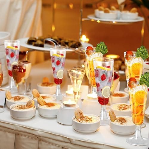 SUREHOME Plastic Champagne Flutes 40 Pack Disposable Champagne Glasses 5oz Clear Plastic Mimosa Glasses Wedding Cocktail Cups Bulk for New Years Eve Party Supplies 2025 Engagement Birthday Decorations thumbnail 2