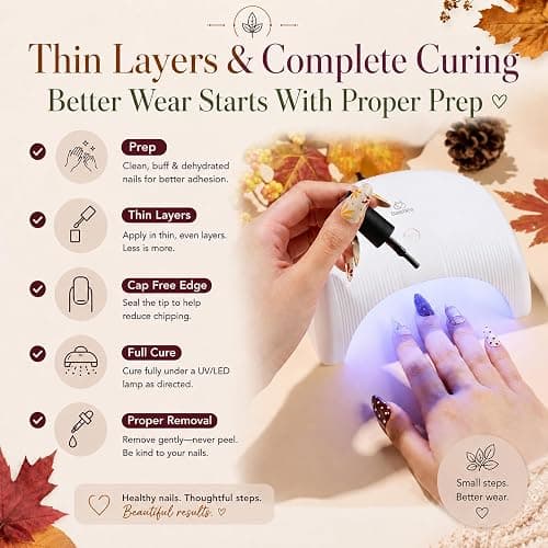 Beetles Fall Gel Polish Set, Waltz of Leaves Collection, 36 Autumn Colors | Purple Green Colors Gel Polish Set With Base and Glossy Matte Glitter Top Coat Soak Off UV Led Gifts for Women thumbnail 6