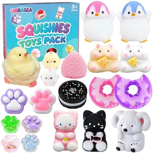 Taba Squishy 21Pack, Fufu Squishies Stress Squeeze Toy Stress Sensory Fidget Toys for Kids , Teens & Adults Party Favors, Birthday Gifts, Graduation Gifts, Christmas Stocking Stuffers - Image 1
