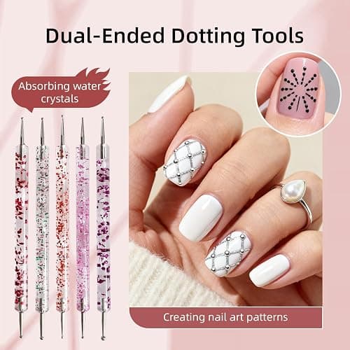 JODSONE 32Pcs Nail Art Brushes kit,Nail Art Tool Set,Dotting Tools,French Manicure,Dust Brush,Striping Brushes for Long Lines,Drawing Pen Painting Pen for Gel Polish Design Supply thumbnail 2