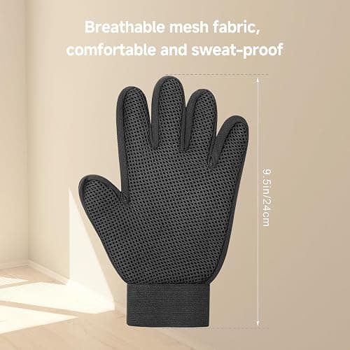NVNAN Pet Hair Removal Glove for Dogs & Cats, 2-in-1 Deshedding Brush & Massage Mitt - Grooming Gloves for Shedding Control, Bathing and Washing, Safe for Short/Long Hair Pets 2-Pack (Blue) thumbnail 4