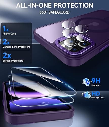 LeYi for iPhone-11-Pro Case Purple with Screen Protector X2 + Camera Cover X2[ MagSafe Compatible] Magnetic iPhone 11procase Military-Grade Protective Cases for iPhone 11Pro i Phone 11 Pro, Purple thumbnail 5