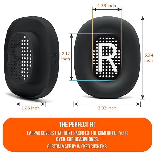 WC SweatZ Max - Patented Silicone Sweat Covers for AirPods Max 1 | Made by Wicked Cushions | (Does Not Fit AirPods Max 2). Sweatproof, Full Earpad Protection | Black thumbnail 8