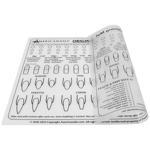 Americanails Acrylic Nail Training Mat - Silicone Trainer Sheet for Application Practice, Flexible Roll Up Pad Template for Acrylic Fingernails, Learn How to Apply Acrylic Nails thumbnail 4