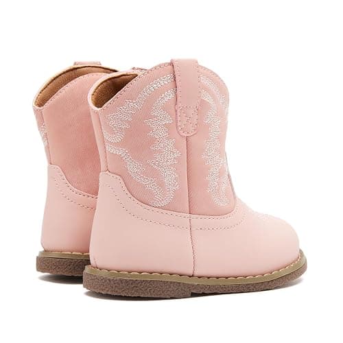 BMCiTYBM Baby Cowboy Cowgirl Boots Infant Western Boots Toddler Boys Girls Round Toe Riding Mid Calf Boots All Seasons for 6 9 12 18 24 Months thumbnail 5