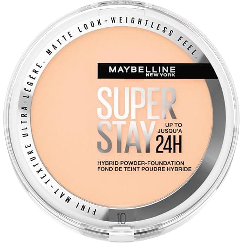 Maybelline Powder Foundation, Long-lasting 24H Wear, Medium to Full Coverage, Transfer, Water & Sweat Resistant, SuperStay 24H Hybrid Powder Foundation, 10 - Image 1