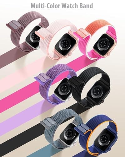 Nylon Loop Sport Band Compatible with Apple Watch Bands 38mm 40mm 41mm 42mm for Women Men, iWatch Wrist Straps for Se, Series 11 10 9 8 7, Breathable, Soft Band Ideal for Outdoor thumbnail 5