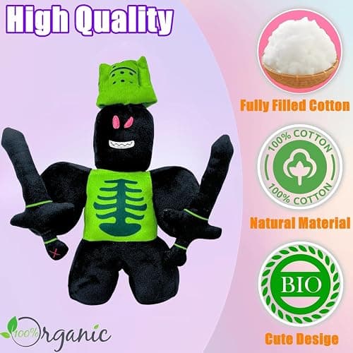 TQJOUJOU 1x1x1x1 Plush Toys, Sword Killer with Detachable Sword Stuffed Animals Dolls, Collectible Plushies for Video Game Fans (Green) thumbnail 4
