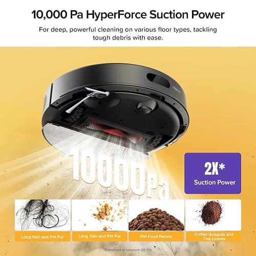 roborock Q7 M5+ Robot Vacuum and Mop, Upgraded from Q5 Max+, Up to 7-9 Weeks Self-Empty, 10000Pa Suction, Dual Anti-Tangle System for Pet Hair & Carpet, PreciSense LiDAR Navigation, App Control, Black thumbnail 3