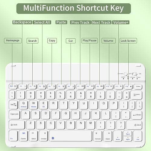 aoub Case for iPad 9th/8th/7th Generation 10.2 inch, Stand Folio Detachable Wireless Bluetooth Keyboard Cover Soft TPU Back Case with Pencil Holder for iPad 10.2 2021/2020/2019, Light Green thumbnail 4