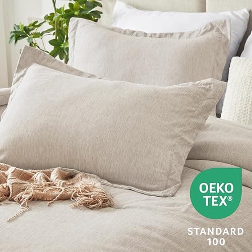 CozyLux Full Size Comforter Set - 3 Pieces Beige Soft Luxury Cationic Dyeing Bedding Comforter for All Season, Breathable Lightweight Fluffy Boho Bed Sets with 1 Comforter and 2 Pillow Shams thumbnail 6