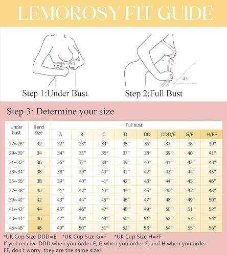 Lemorosy Women's Balconette Push Up Bra Unlined Non-Padded Half Cup Lace Sheer Underwire thumbnail 7