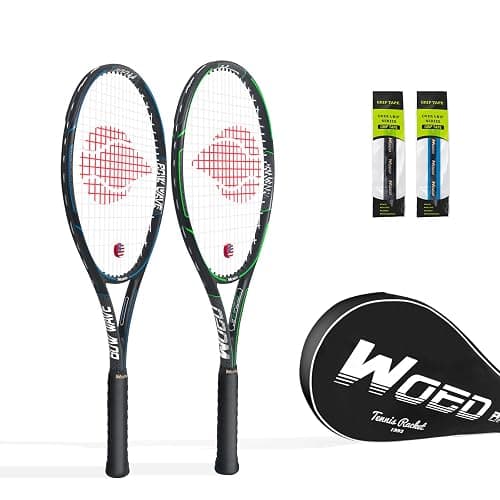 WOED BATENS Adult 2 Player Tennis Racket Perfect for Beginner and Professional Players, 27” Speed Tennis Racquet Include Overgrips, Tennis Bag, Vibration Dampes, Covers - Image 1