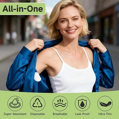 Armpit Sweat Pads, 120 PCS Underarm Sweat Pads for Women and Men, Disposable & Non-Visible Underarm Pads, Extra Adhesive & Comfortable, Sweat Shield Protection for All-Day Freshness thumbnail 4