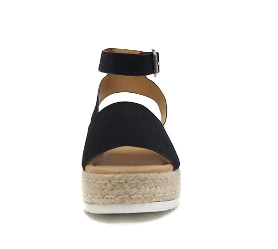 Soda Topic Open Toe Buckle Ankle Strap Espadrilles Flatform Wedge Casual Sandal thumbnail 6