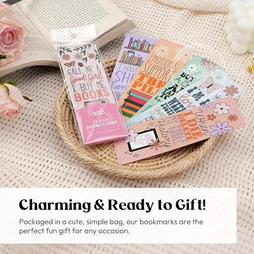 Kaciola Studio10 PCS Booklovers Cute Bookmarks, Funny Bookmarks for Women, Double Sided Bookworm Design Book Lovers Gifts,Book Accessories for Women Men Students Teachers Reading thumbnail 2