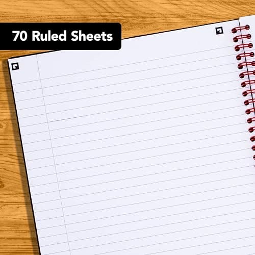 Black n' Red Business Notebooks, 3 Pack, Soft Cover, Twin Wire, 70 Sheets, 11" x 8-1/2", Black (400161060) thumbnail 3