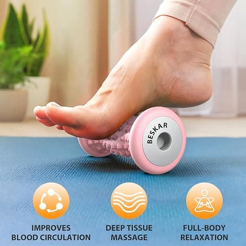 BESKAR Foot Massager Roller for Plantar Fasciitis Relief, Portable Feet Roller to Deep Tissue Muscle Massage, Foot Arch and Heel Pain, Reflexology Tool thumbnail 2