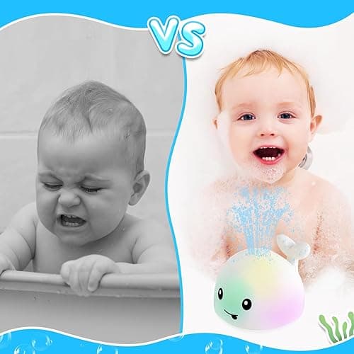 ANGGIKO Baby Bath Toys, Toddler Bath Toys for Kids Ages 1-3, Light Up Whale Bath Toy Sprinkler, Pool Water Table Infant Baby Toys 6-12-18 Months, Bathtub Fountain Toy, Toddler 1st Birthday 1 2 3 Gifts thumbnail 6