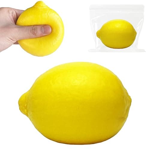 ZTATU Fruit Taba Squishy Fidget Toys for Kids - Realistic Lemon Stress Balls for Adults & Kids Fairly soft Sensory Squish Ball - Stress Relief Toy for Office - Birthday, Christmas, Easter Party Favors - Image 1