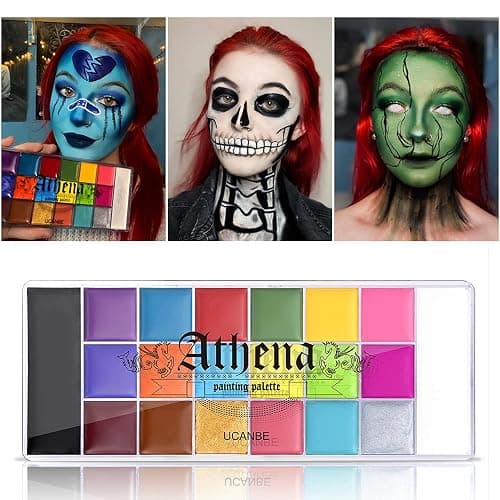 UCANBE Face Body Paint Set-Athena Painting Palette,10 Professional Artist Brush,Large Deep Pan Ideal for Halloween Cosplay Party SFX Arty Stage Makeup thumbnail 2