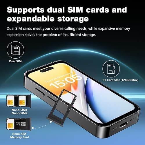 Pdfbenli Mini Phone for Kids, 3GB+32GB, 3.7 HD Touchscreen, Mini Smartphone with Call/Video/WiFi, GPS, Face ID, Dual SIM, Android 10.0, Unlocked Mini Cell Phone for Backup Birthday Gifts (Black) thumbnail 6