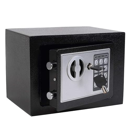 Yuanshikj Electronic Deluxe Digital Security Safe Box Key Keypad Lock Home Office Hotel Business Jewelry Gun Cash Use Storage money (BLACK) - Image 1
